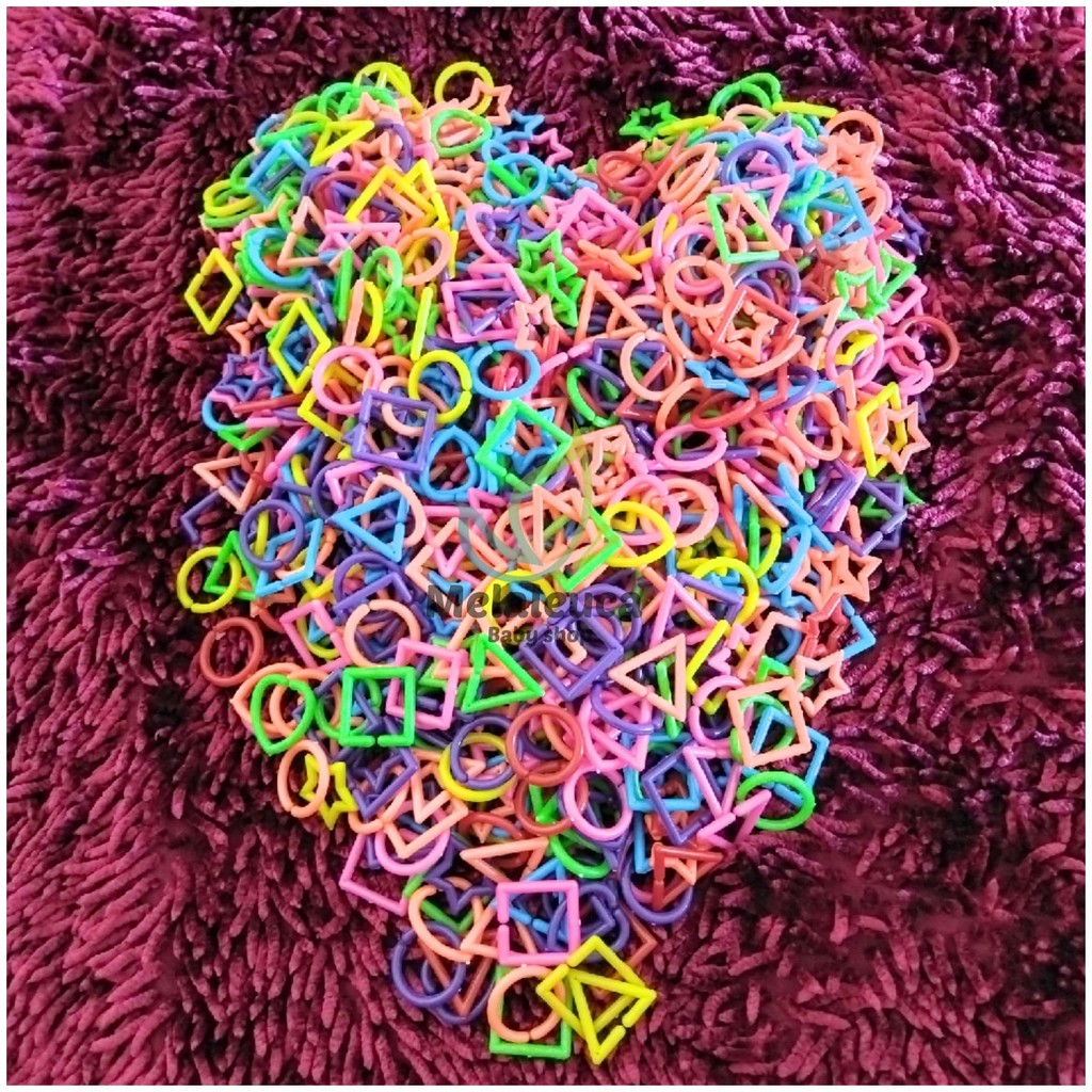 Rantai Geometri / Mainan Edukasi Rantai Geometri /  Mainan Edukasi Meronce / Lego Jadul Bombik