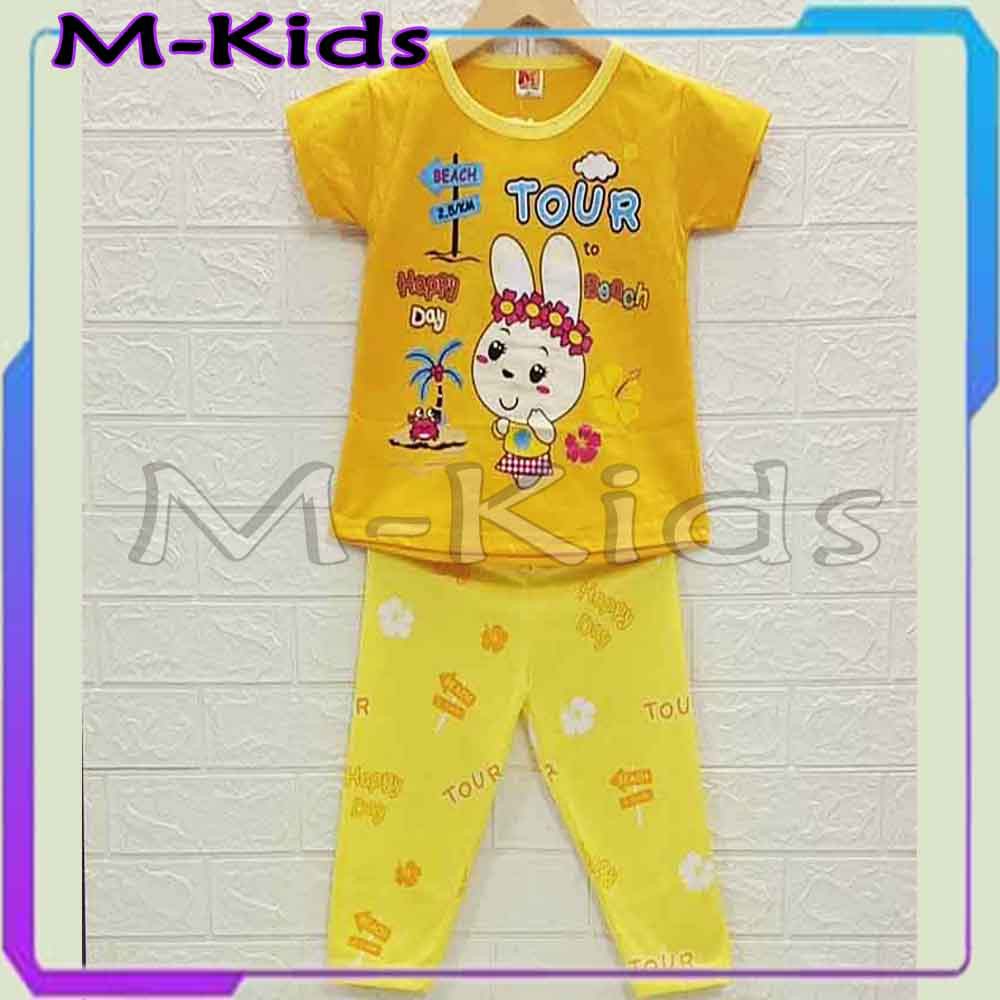MKids88 - Baju Setelan CP Anak Perempuan Gambar Bunny Tour