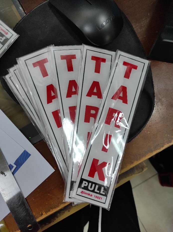 Akrilik Acrylic Perlengkapan Rumah & Kantor Plat Tarik Dorong Dll