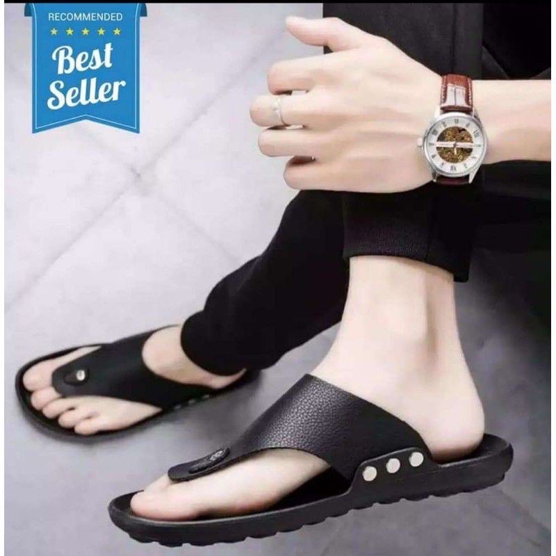 Sandal jepit Pria / Sandal kulit Casual / Sendal Santai Pria dewasa Kualitas Terbaik CNVL 39 - 43