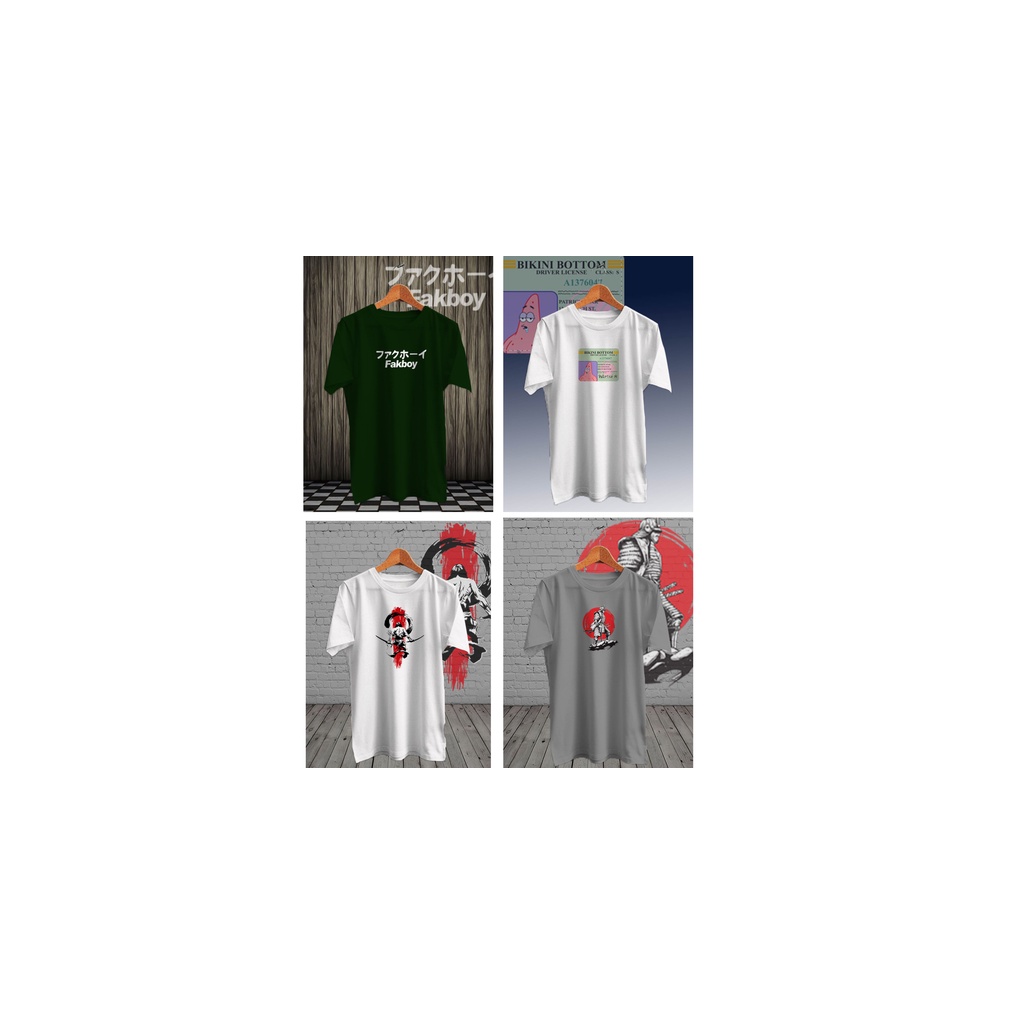 PAKET HEMAT KAOS DISTRO GAMBAR ISI 6PCS MULAI 120 RIBUAN/CAMPUR GAMBAR