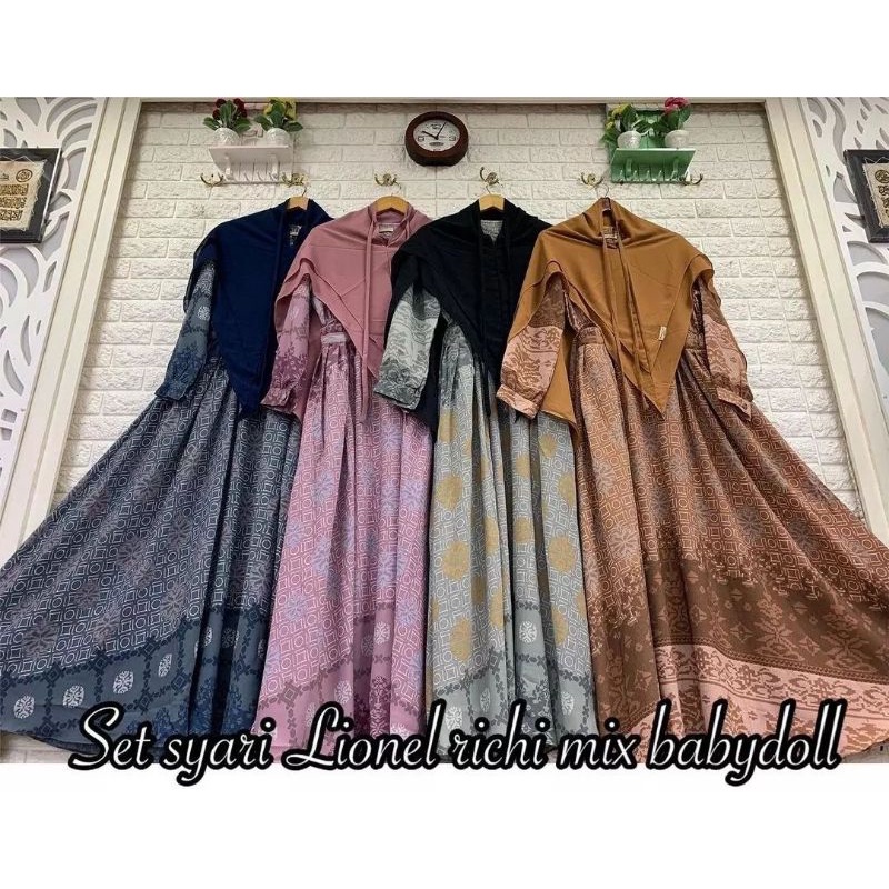 ORIGINAL SET SYARI ETNIK By ANNISA SYAR'I Gamis Jilbab Kerudung Bergo