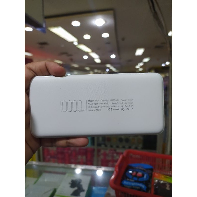 Power Bank Tipis Veger X101 Ultimate Powerbank Slim LED Display 10.000Mah