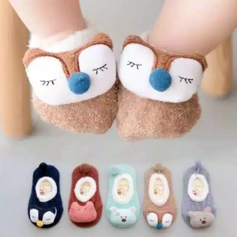 SOCK Kaos Kaki boneka Anak Bayi Bulu Lembut Motif Animal