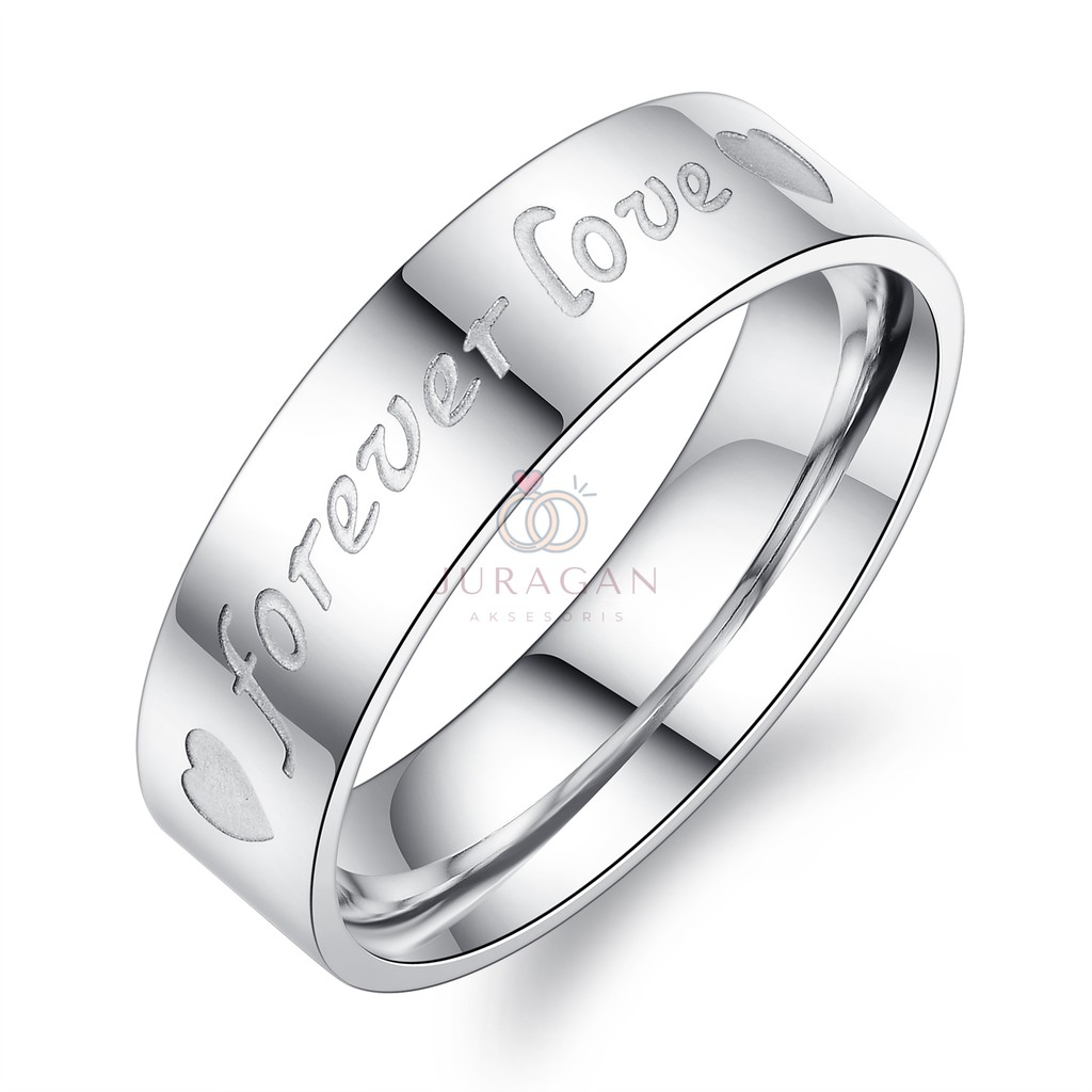 [HIGH QUALITY] Cincin Couple BUCIN R51 Titanium Ukir Nama + Box Cincin Beludru + BONUS Gelang Couple