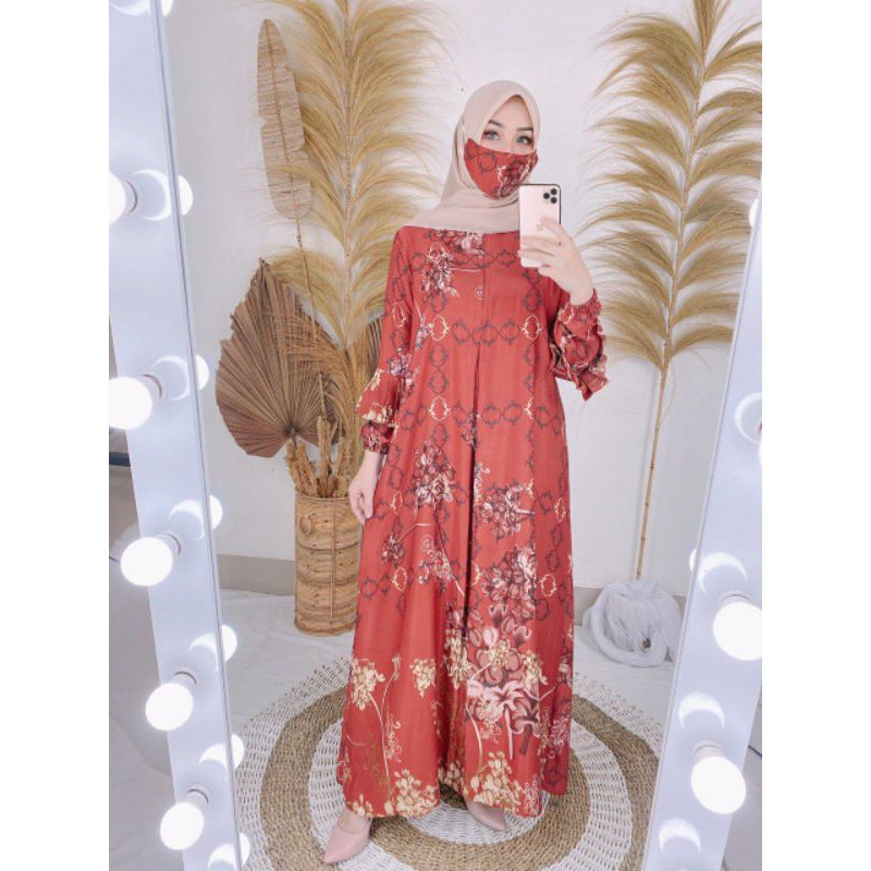 Baju Gamis Dress Muslim Wanita Dewasa Terbaru 2022 Gamis Kondangan Gamis Pesta Muslim NOUNES AMORA D