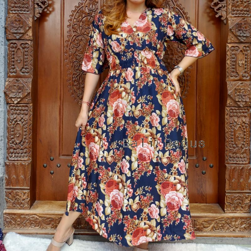 GAMIS BALI / DRES MOZA ( lengan lonceng)-Mw2 NAVY