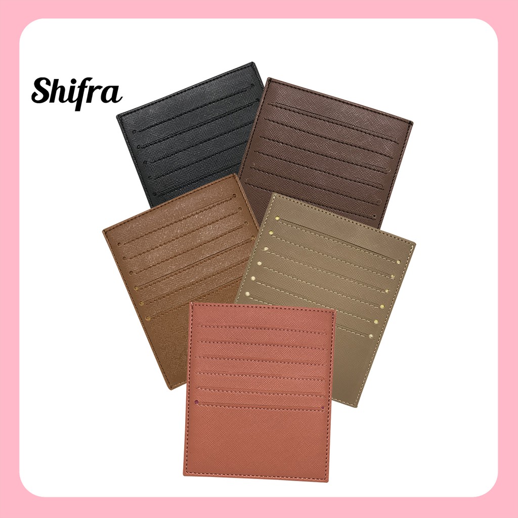 CARD HOLDER 12 SLOT DOMPET KARTU HITAM COKLAT PEACH MOCCA COKLAT TUA HS26801 SHIFRA