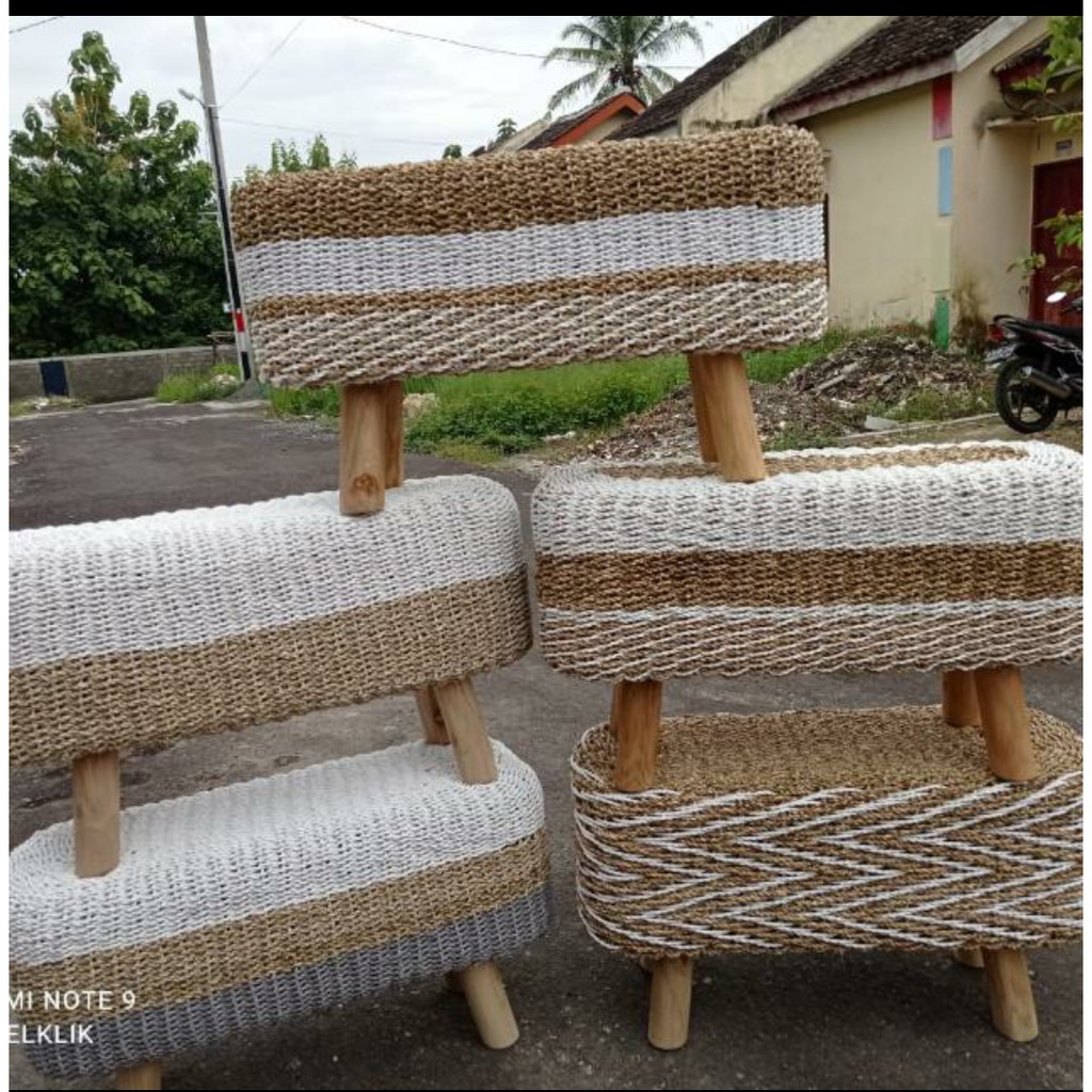 Stool Panjang | Bench anyam | Stool Anyaman Seagrass