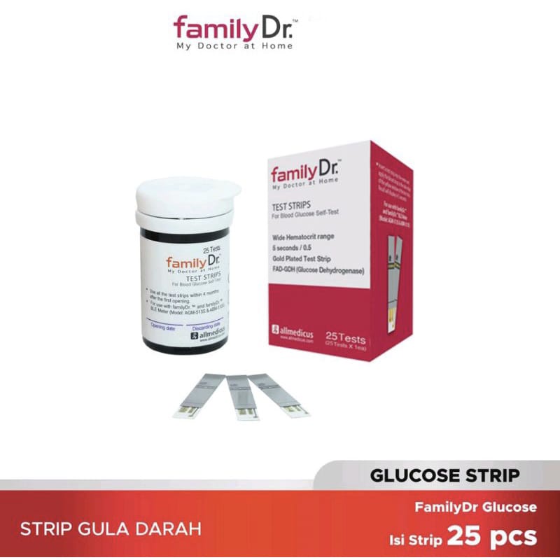 STRIP TEST GULA DARAH FAMILY DR / TEST STRIP GLUCOSE FAMILYDR ISI 25 PCS