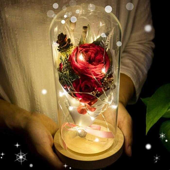 ACEVIVI Bunga Mawar Lampu LED Dekorasi Beauty and The Beast Rose AC01 ( Mughnii )