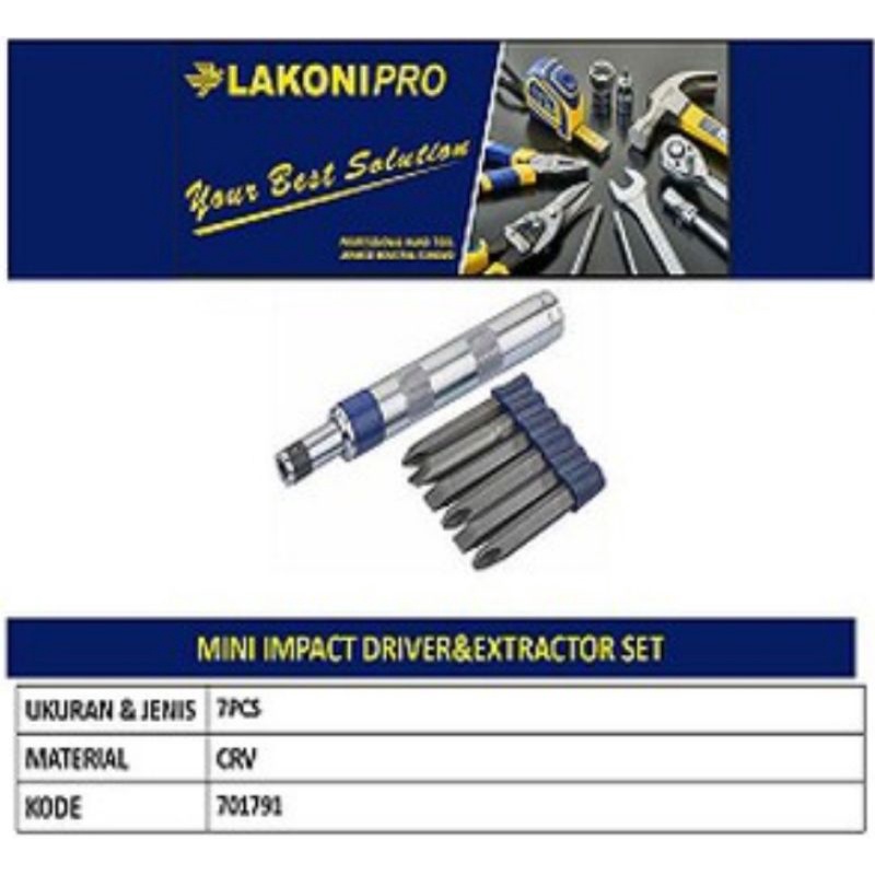 MINI IMPECT / OBENG KETOK SET 7 PCS LAKONI PRO
