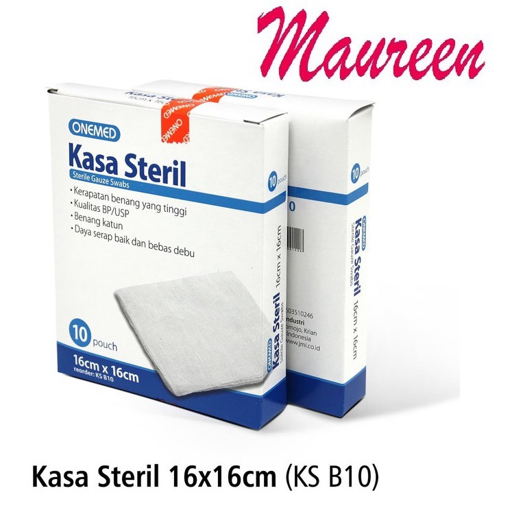 [✅COD] Kasa Steril Onemed Kasa Sterile 16 cm x 16 cm 1 Box 10 Pouch