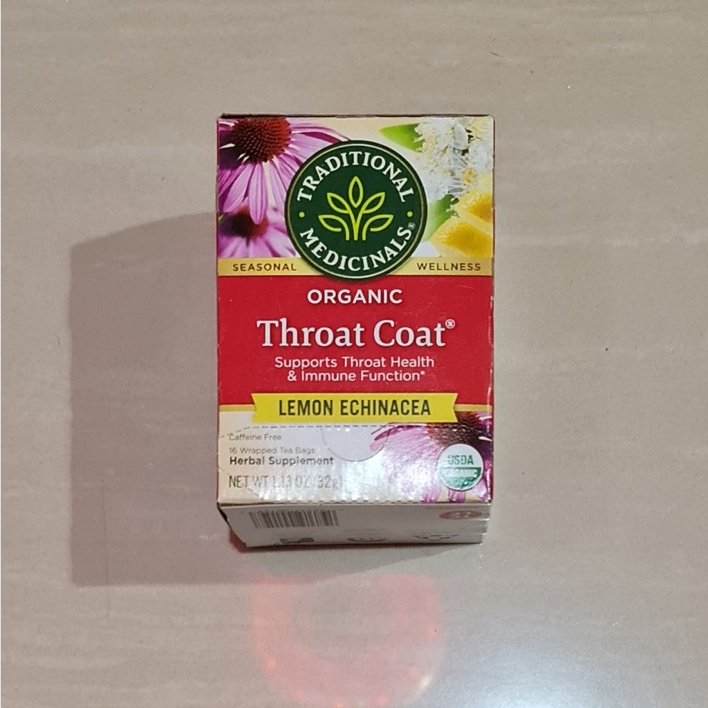 Traditional Medicinals Throat Coat Original Lemon Echinacea 16 x 2 Gram