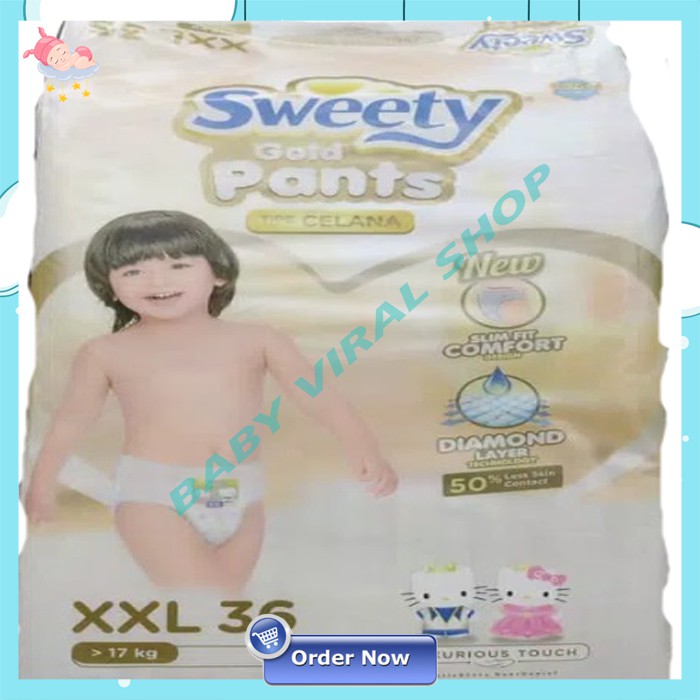 Sweety Gold Pants XXL36 Sweety Gold Popok Celana Anak Popok bayi sweety gold ukuran XXL isi36 NS 128
