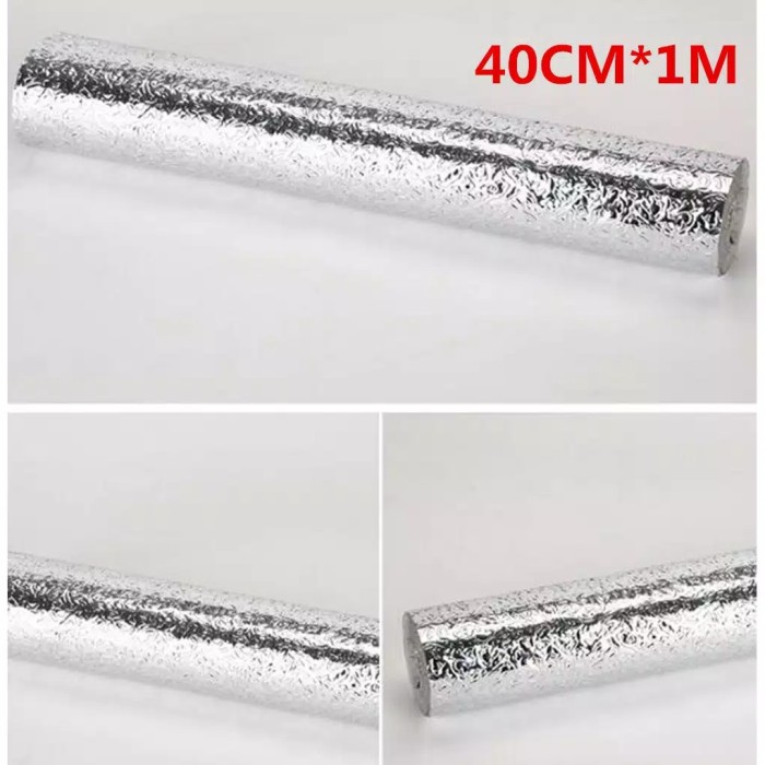 Stiker Dinding Alumunium Foil untuk Box Steriliser, Laci &amp; Dapur Motif Kulit Jeruk 2Mx40cm