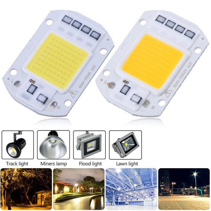 Chip Lampu COB LED Floodlight Sorot 220V 50W Cool White 50 Watt