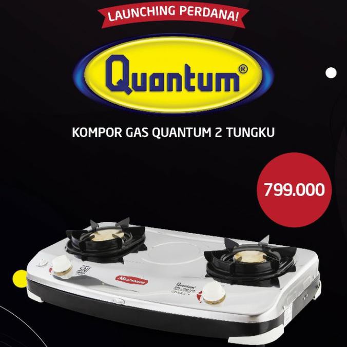Quantum Kompor Gas 2 Tungku Qgc-201Tes - Kompor Quantum Stainless Sepatuyoo
