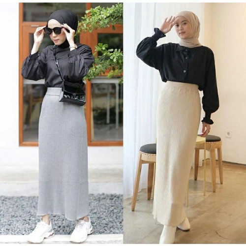 ROK SPAN RAJUT PANJANG PREMIUM / SPAN KNITTED PREMIUM