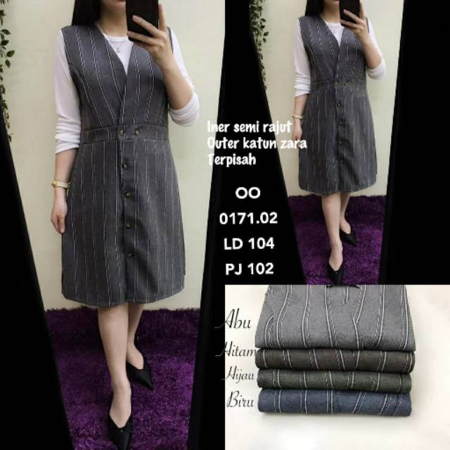 Dres 0171 02 iner semi rajut outer katun zara terpisah