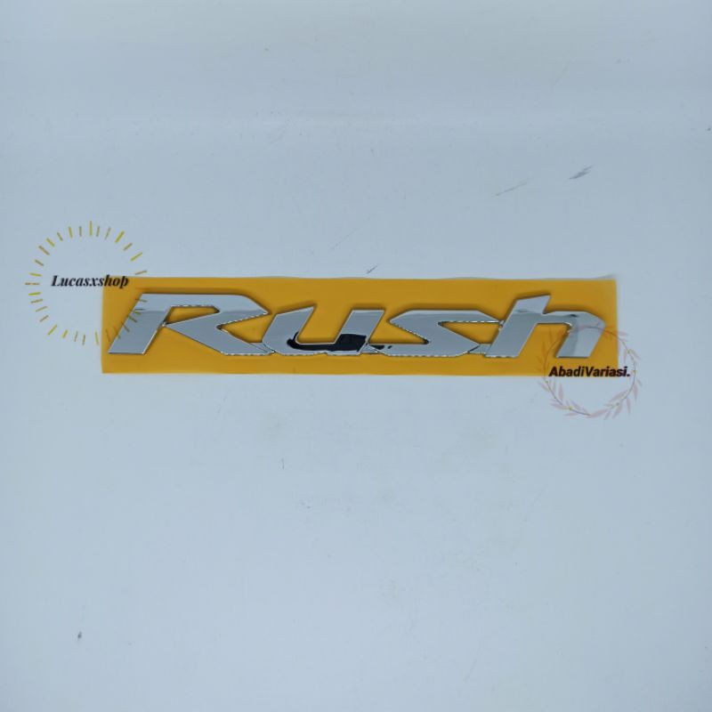 Emblem Tulisan Logo Rush ORIGINAL Crum