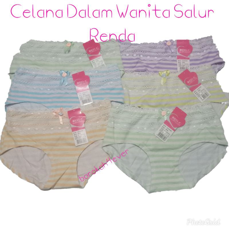 Termurah Berkwalitas Celana Dalam Wanita Salur Renda Pita