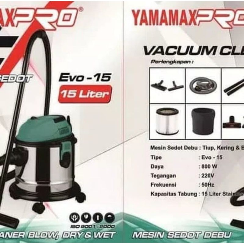 Mesin Sedot debu vacuum cleaner 3in1 (basah, kering, tiup) vacum cleaner yamamax pro EVO-15