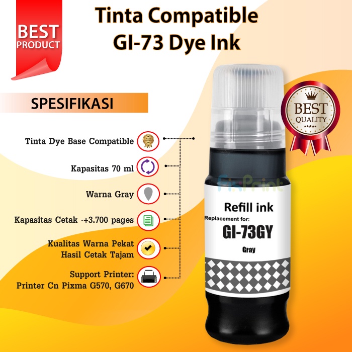 Tinta Compatible GI-73 GI73 GI 73 gi73 gi 73 Dye Ink Printer G570 G670 Ink Tank