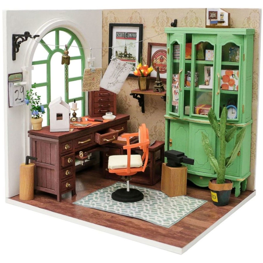 ROLIFE Robotime DIY Wonderful Life Jimmy's Studio DGM07 Miniature Wooden Dollhouse Toy And Hobby Collection