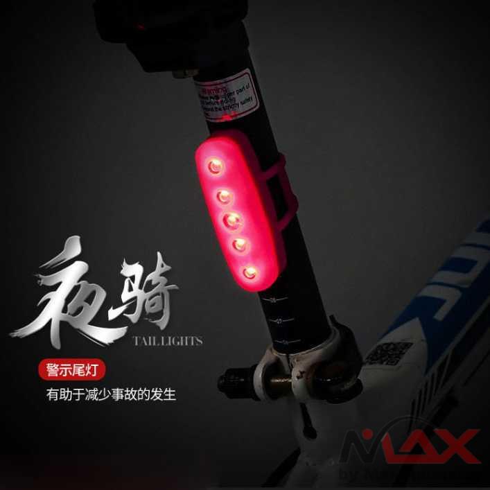 Lampu Belakang Sepeda Bicycle Taillight Safety Lamp Recharge - DC-109 Warna Hitam