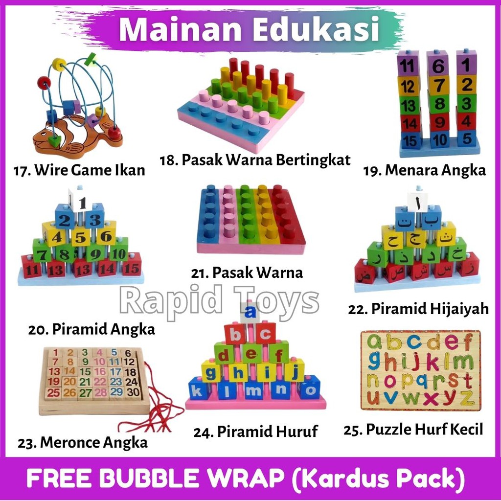 Rapid Toys Aneka Mainan Kayu Edukasi Anak Bisa COD