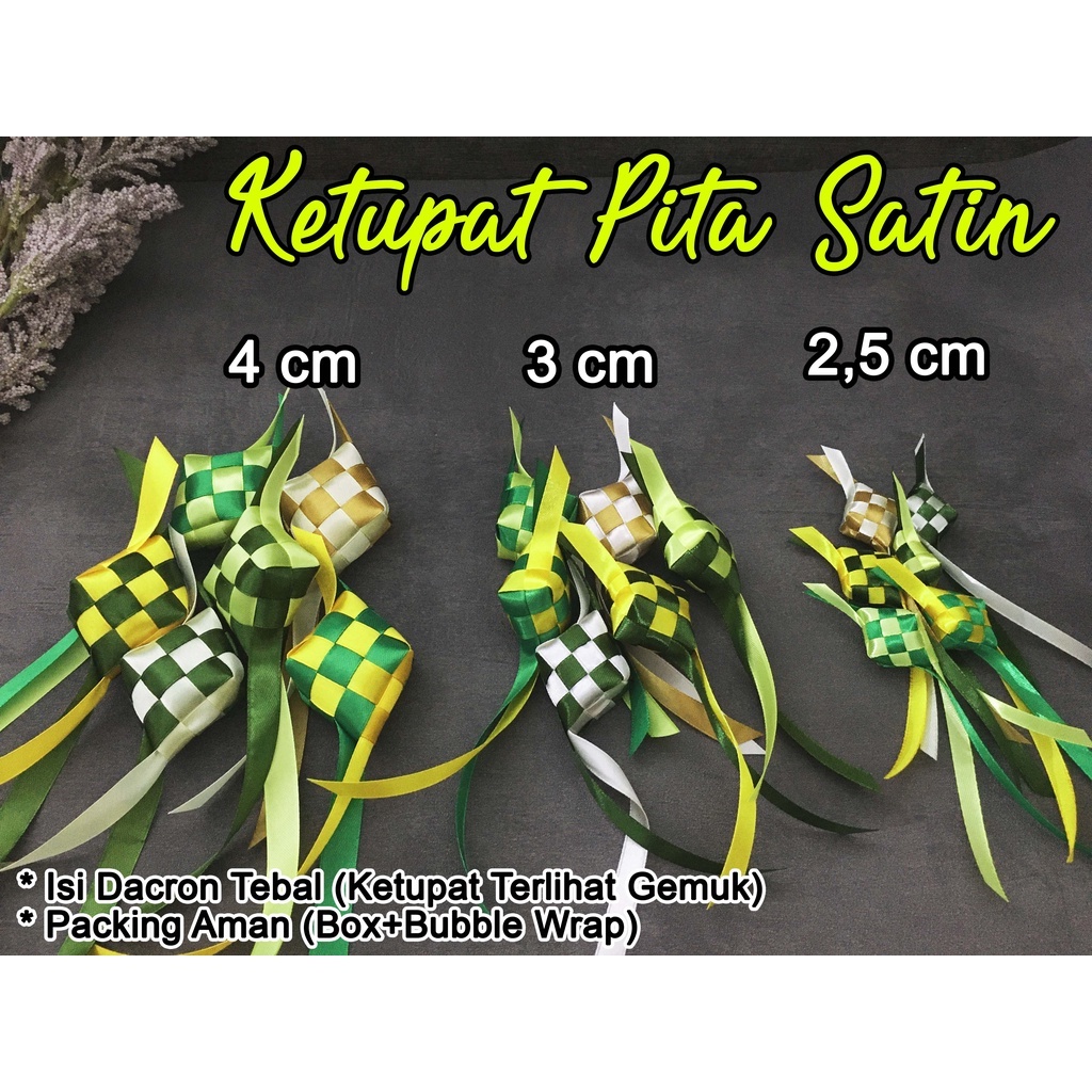 

Pita Satin Ketupat Mini Isi Dacron Kado Hampers Parcel Parsel Lebaran Idul Fitri Murah Unik