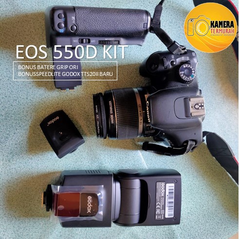 BEKAS-CANON 550D KIT 18-55 MM ada slot mic external