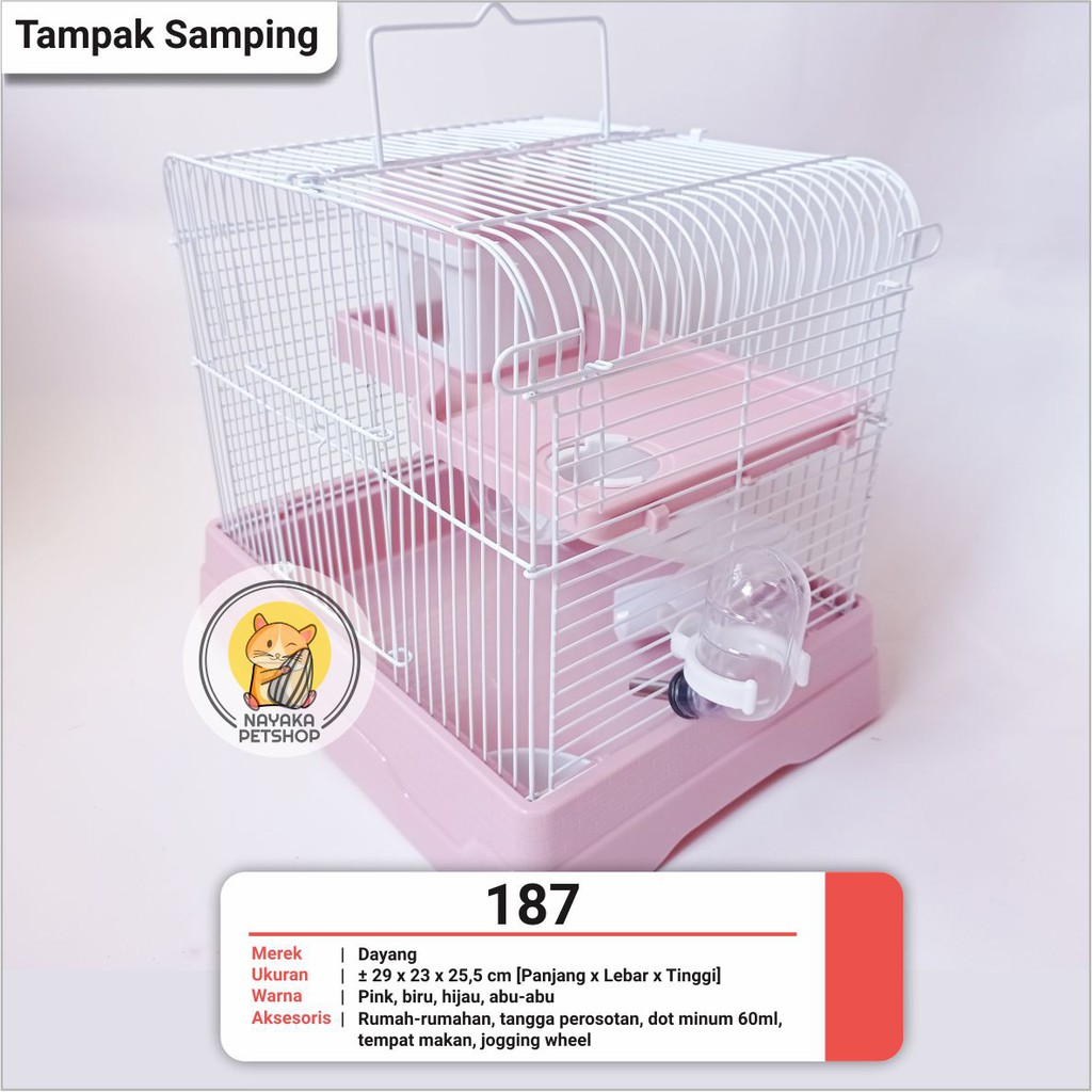 Dayang 187 Kandang Hewan Hamster Tingkat 2 Lantai