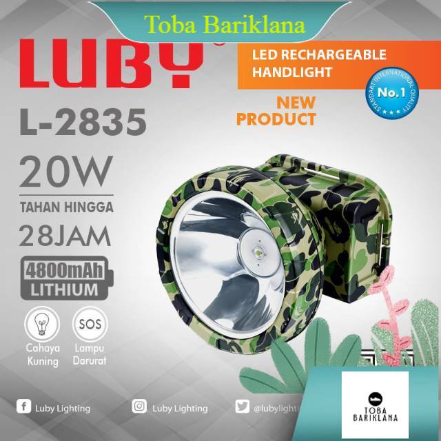 Senter kepala Luby L-2835 senter kepala 20 watt luby