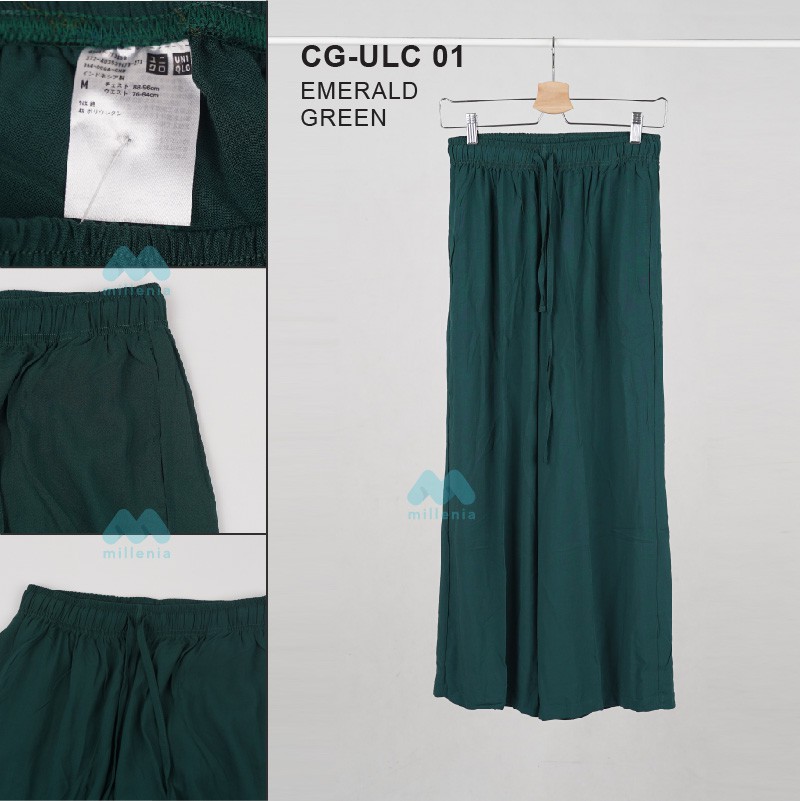 Kulot Wanita - Drape Kulot Wide Pants Relaco [CG-ULC 01]-CG-ULC 01 EMERALD GR