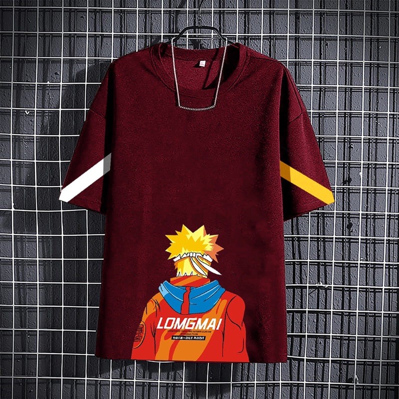 BAJU KAOS COWOK PRIA LENGAN PENDEK ATASAN DISTRO FASHION MOTIF NARUTO