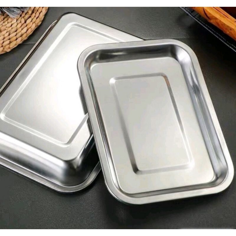 Coolingrak dan nampan ukuran kecil 26x18cm stainless steel cake mold baking tray loyang kue