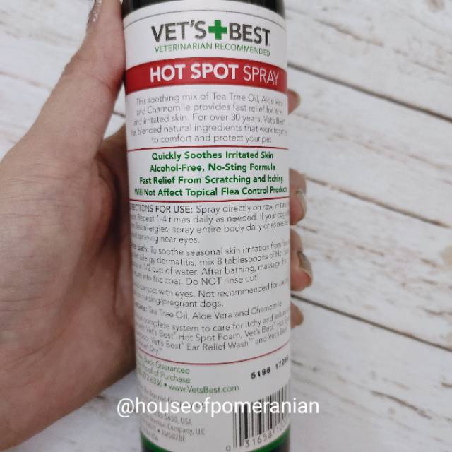 Vet's best hot spot spray 235ml dog itch relief puppy anjing kulit gatal