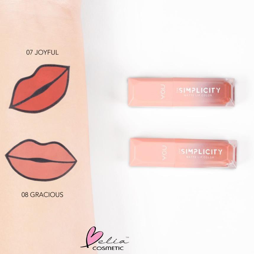☟ ❤ BELIA ❤ YOU The Simplicity Matte Lip Color 4.5g | Y.O.U Lip Cream Creamy Intense Lipcream (✔️) ❋