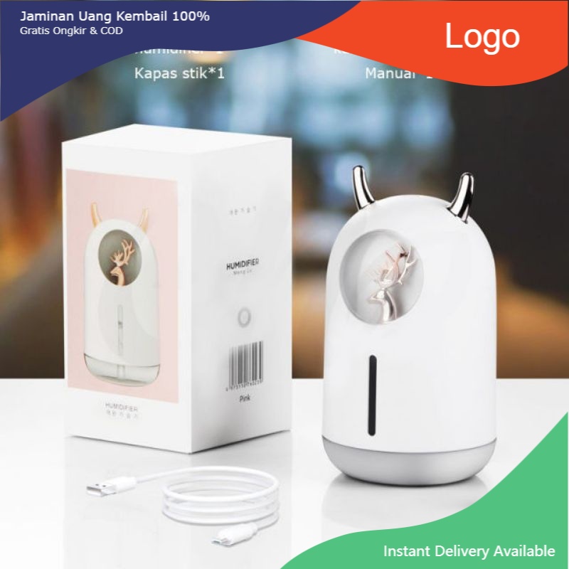 [MURAH] humidifier purifier 600ml bentuk rusa PADMA