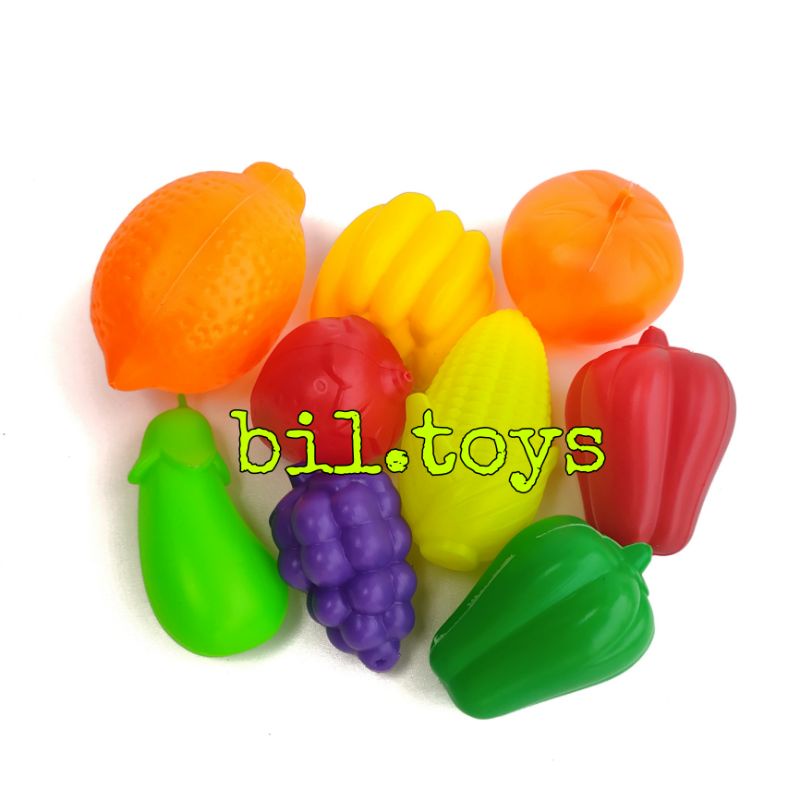 MAINAN ANAK LAKI LAKI PEREMPUAN BUAH DAN SAYUR PLASTIK MAINAN EDUKASI BUAH SAYUR KANTONG MURAH