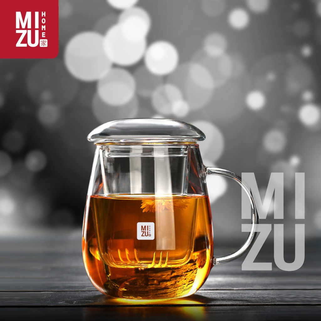MIZU HARIYUNOMI Glass Infuser Tea Cup 650ml Cangkir Teko Teh Kaca 2in1 Pyrex Dual Fungsi-2