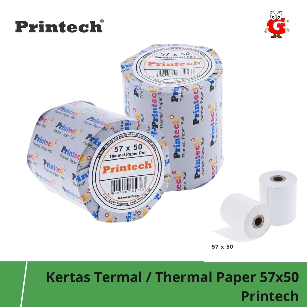 

Printech Kertas Thermal Paper Kasir POS 57x50mm Isi 10 Roll