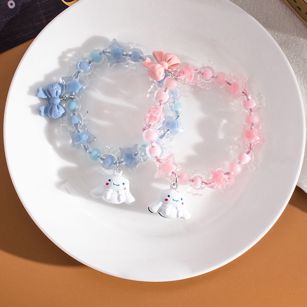 1pc Gelang Tangan Wanita Manik Kristal Cinnamoroll Lucu Untuk Sahabat