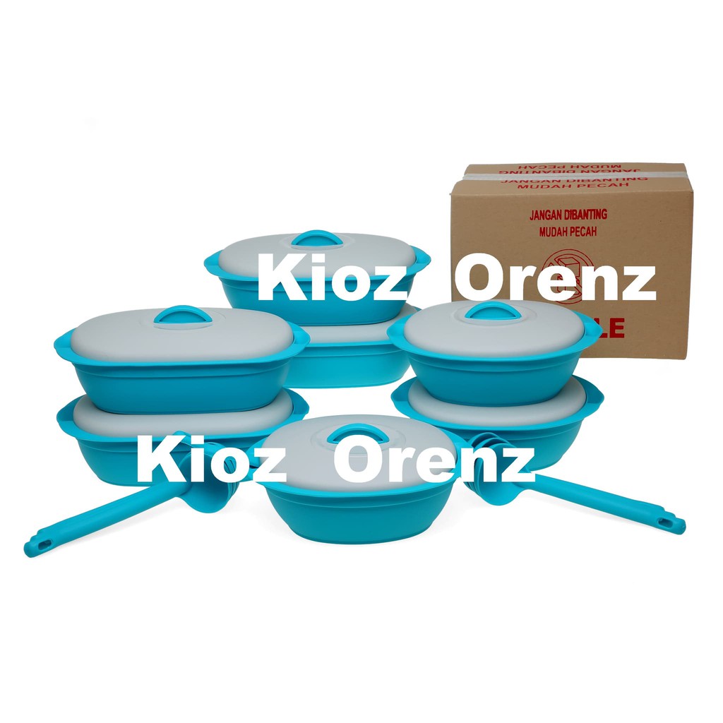 SPECIAL  VERONA BIRU TOSCA SET 7 TEMPAT MAKANAN SAYUR VERONA MURAH GREEN LEAF