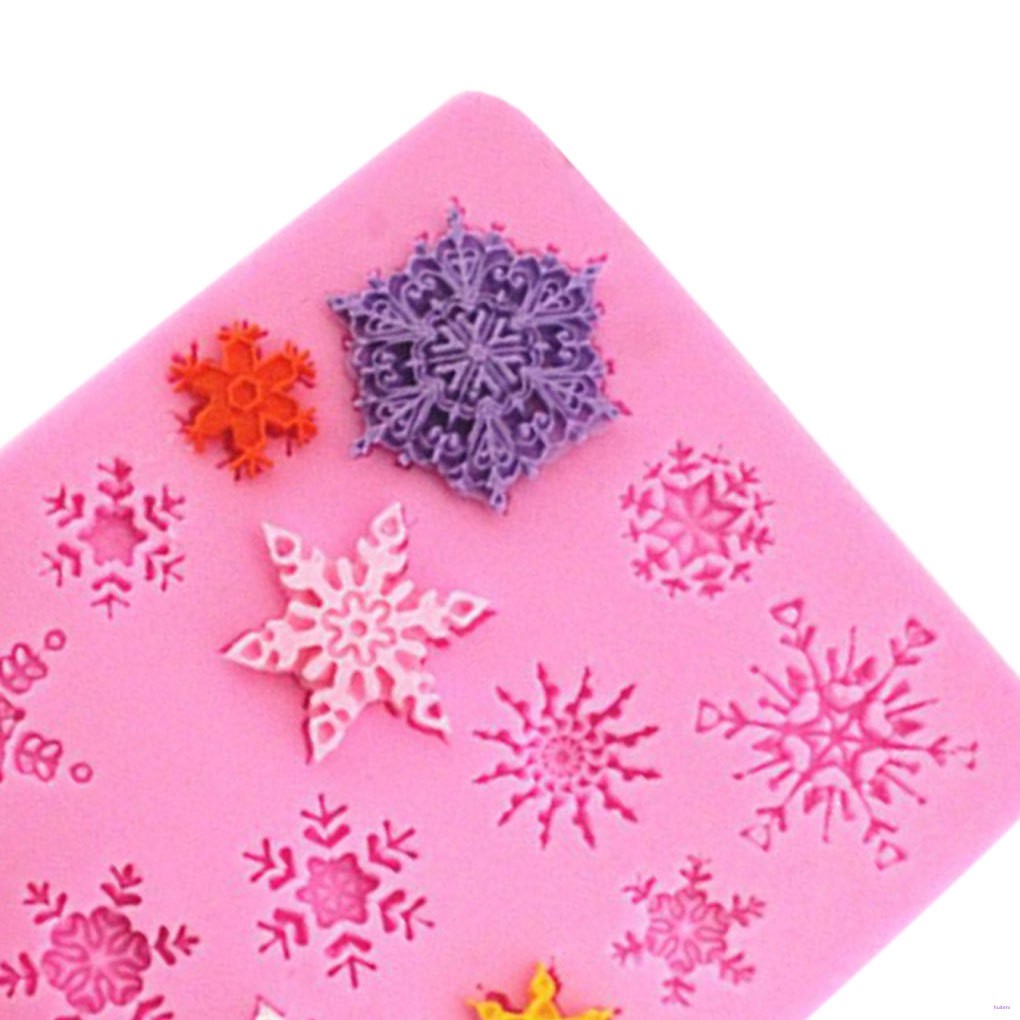 Cetakan Bahan Silikon Bentuk Snowflake 3d Untuk Kue/Cokelat/Fondant