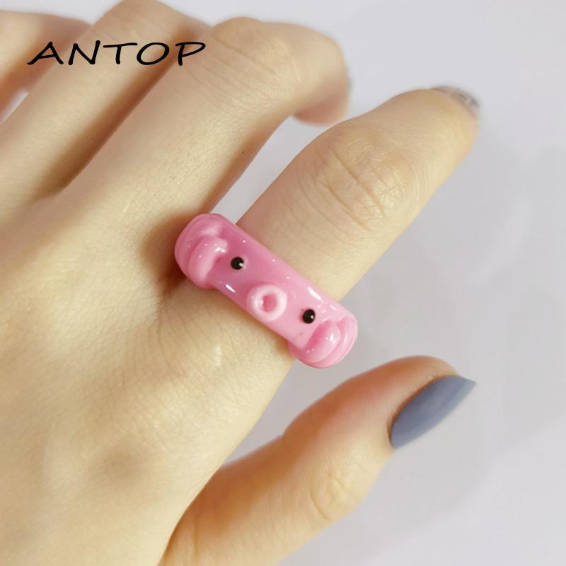 Cincin Bentuk Gurita Bahan Resin Warna Permen Untuk Wanita