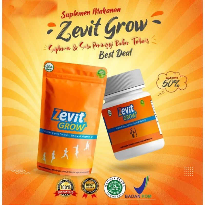 [ TERLARIS ] ZEVIT GROW_SUSU CALSIUM ANAK DAN SUPLEMEN | PENINGGI BADAN TERLARIS | PENINGGI BADAN TE