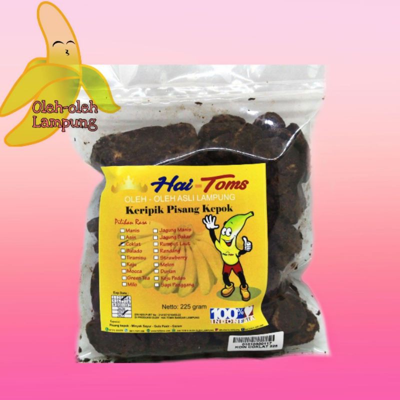 

Keripik pisang coklat oleh-oleh Lampung Hai Tom's 225 gr